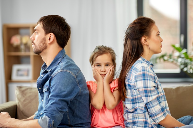 unhappy family at home